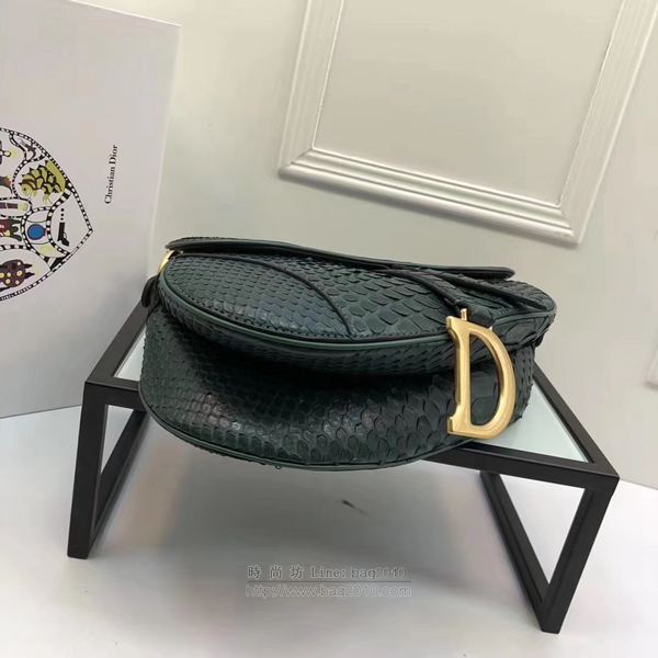 Dior包 Dior saddle頂級蟒蛇皮系列 迪奧馬鞍包 Dior斜挎小包 大號M9001  Dyd1007